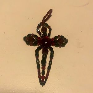 AUTHENTIC ERICKSON BEAMON BLK JET CRYSTAL CROSS PENDANT